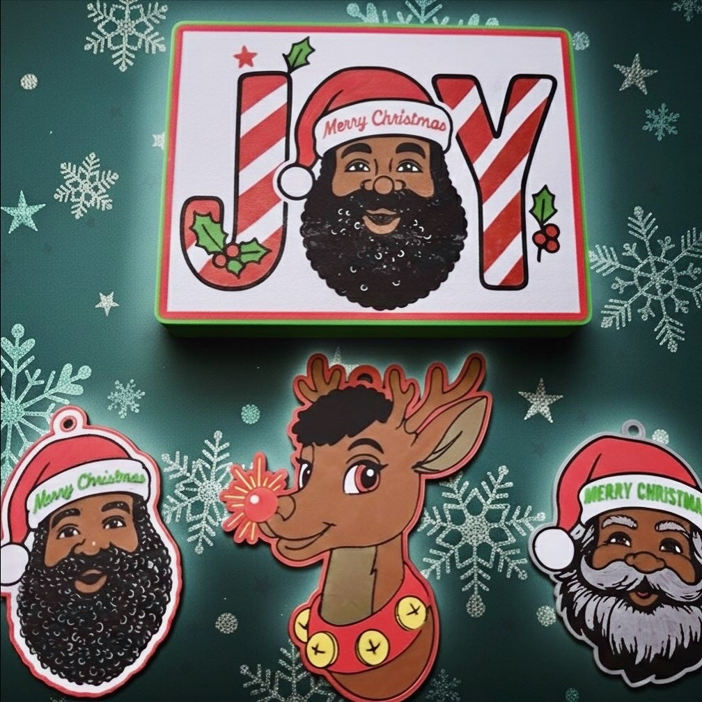 Older Black Santa Ornaments